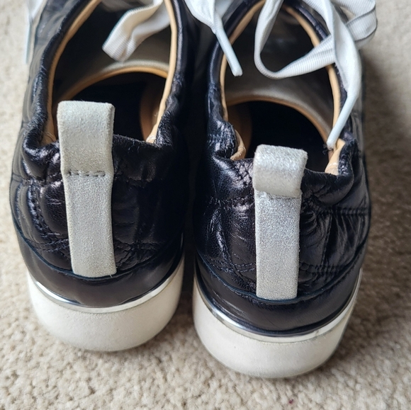 Ron White Italian Novella Quilted Sneaker Black & Silver Size 38 (US 7-7.5) - Picture 11 of 12